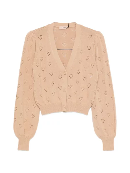 Cardigan Twinset tricotate cu motiv cu inimi