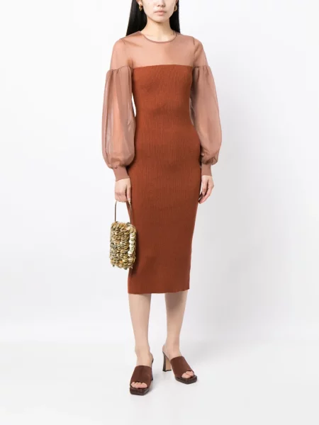 Průsvitné oblekové šaty Ulla Johnson oranžové