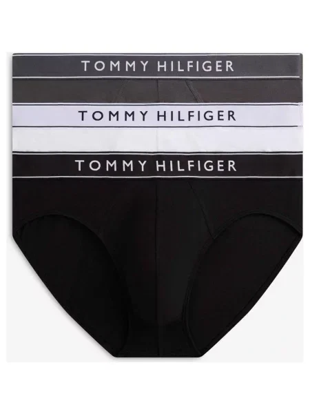 Slipy Tommy Hilfiger Classic Logo czarny szary 3 sztuki S biały