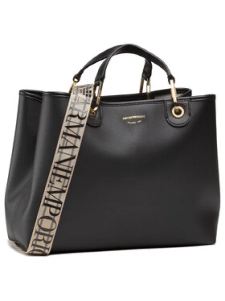 Geantă shopper Emporio Armani negru