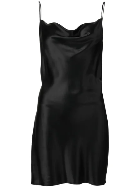 Jedwabna mała sukienka mini Fleur Du Mal garniturowa czarna