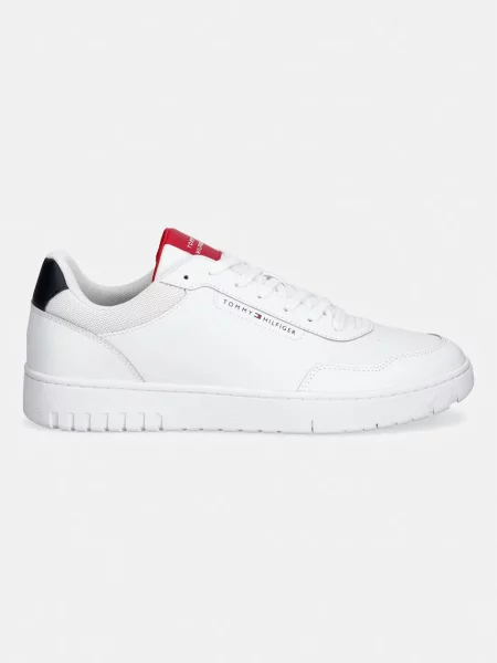 Sneakerși Tommy Hilfiger din piele alb