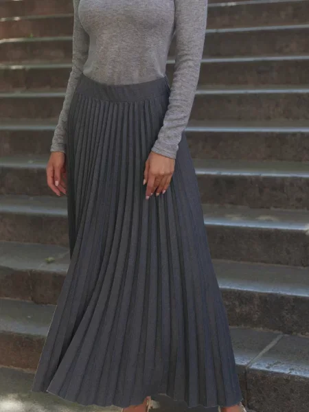 Спідниця максі Seventeen темно-сірий бавовна/віскоза сіра