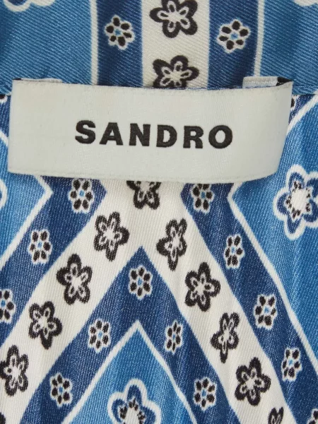 Fustă midi Sandro cu model paisley albastru