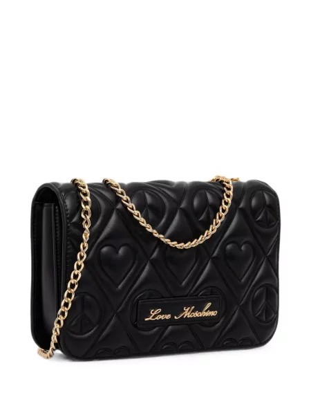 Ватиран чанта Love Moschino със сърца черно