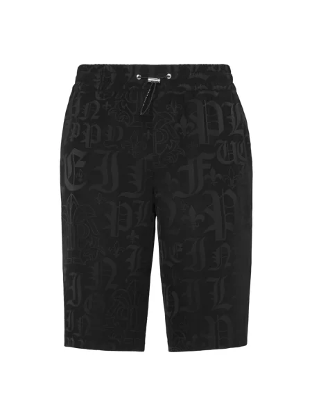 Szorty Philipp Plein żakardowe czarne