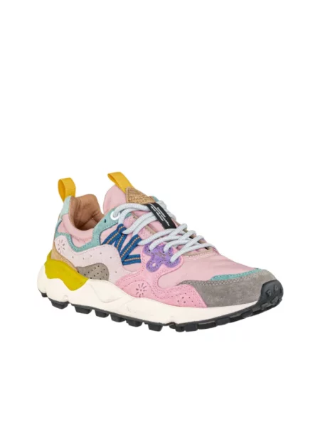Sneakersy Flower Mountain zamszowe w kwiatki różowe