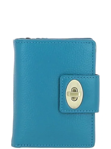 Кожаный кошелек Ashwood Leather голубой