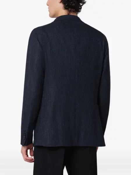Sacou Tagliatore tricotate cu model herringbone albastru