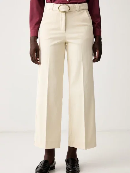 Marella blugi wide leg pentru femei MLSZANZARA bej