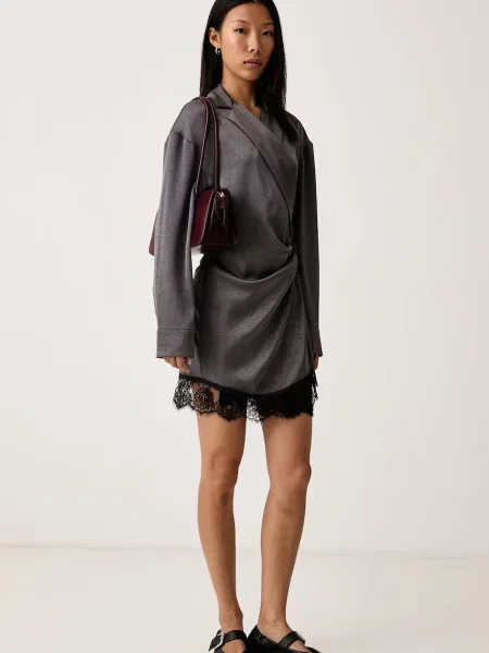 MSGM rochie petrecută gri
