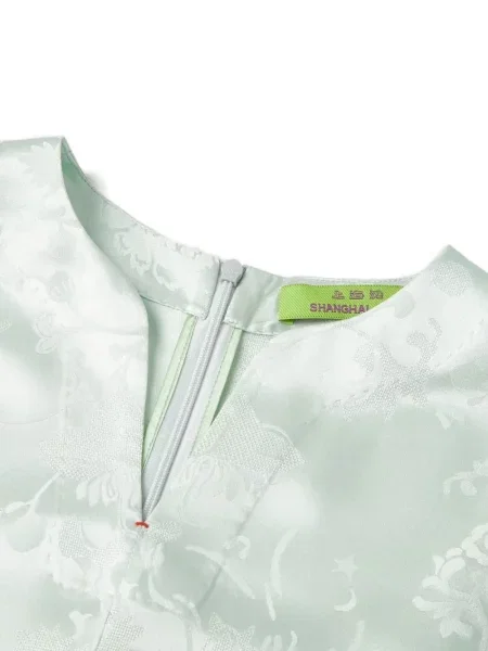 Rochie midi Shanghai Tang de mătase verde