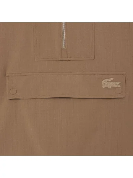 Lacoste Kurtka Half Zip Oversize Brązowa beżowy
