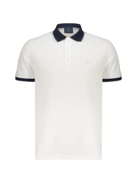 Tricou polo Paul & Shark cu autograf alb
