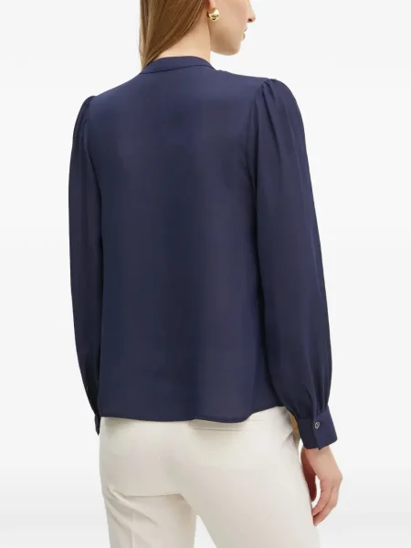 Bluză Marciano By Guess cu decolteu în V lungă albastru