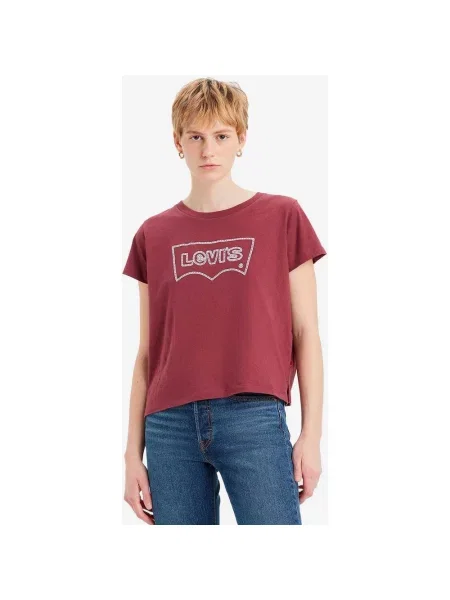 Koszulka Levi's Graphic Boxy krótki rękaw zgaszona czerwień XS czerwona