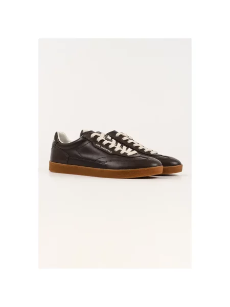 Sneakersy Karl Lagerfeld skórzane brązowe