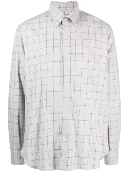 Kostkovaná košile Luciano Barbera šedá