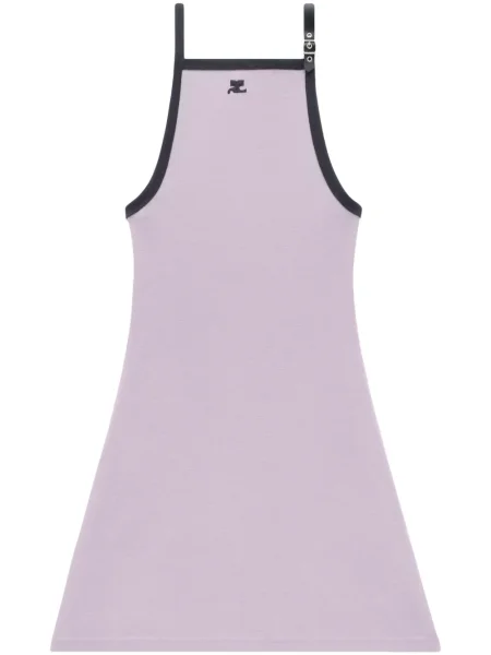 Rochie Courreges cu broderie violet