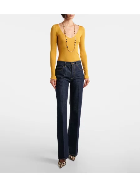 Blugi drepți Saint Laurent albastru