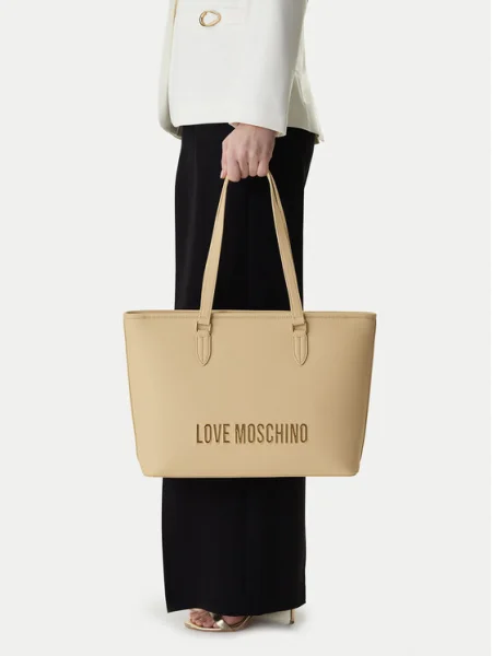 Geantă LOVE MOSCHINO Bej alb