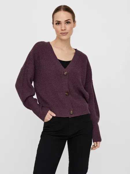 VERO MODA Geacă tricotată VMLEA mov vânătă