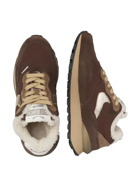 Sneakersy Voile Blanche z futerkiem brązowe
