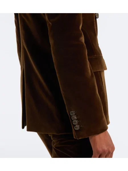 Dvoredni blazer Etro iz rebrastega žameta rjava
