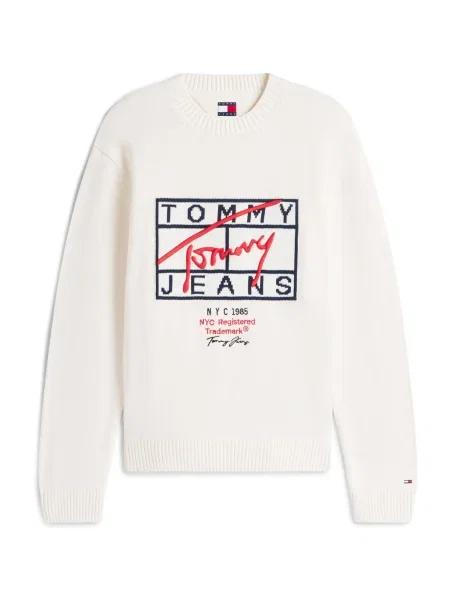 Tommy Jeans Pulover bleumarin / roșu / negru alb