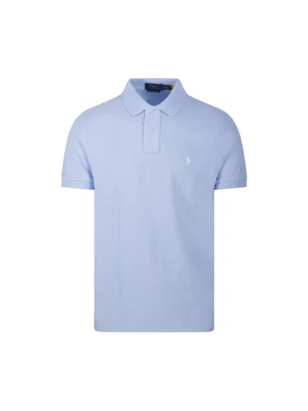 Koszulka polo o kroju slim fit z czystej bawełny Polo Ralph Lauren niebieska