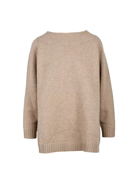 Sweter Max Mara z kaszmiru brązowy