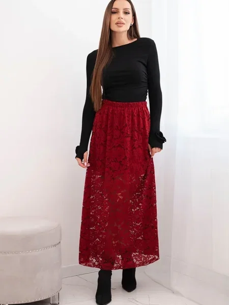 Fustă Kesi Włoski din dantelă negru