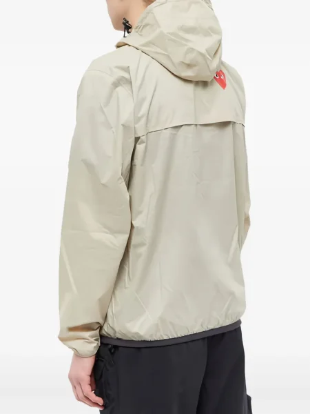 Geacă Comme Des Garcons Play cu glugă de jumătate de fermoar