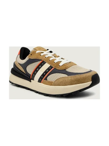 Tommy Jeans Sneakers TJM TECHNICAL RUNNER ESS | piele întoarsă bej