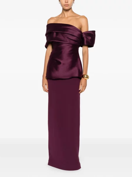 Rochie maxi Solace London drapată violet