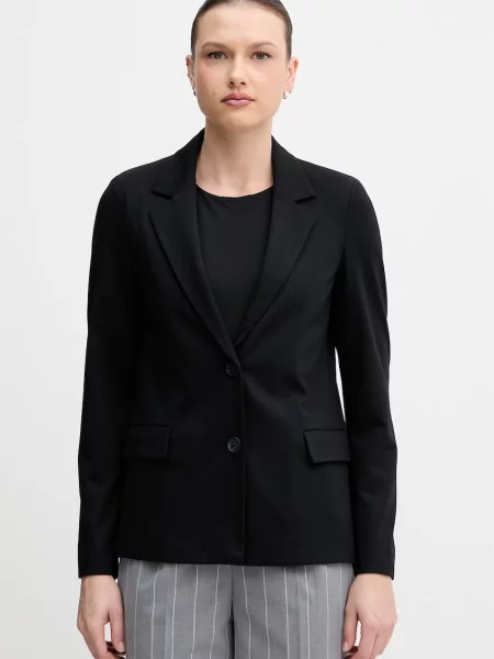 United Colors of Benetton sacou cu un singur rând de pentru femei cu vâscoză negru