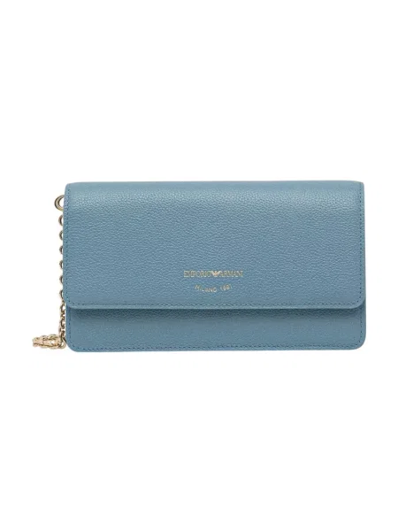 Emporio Armani kopertówka skórzana niebieska