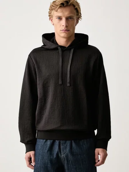 Armani Exchange hanorac cu glugă pentru bărbați negru