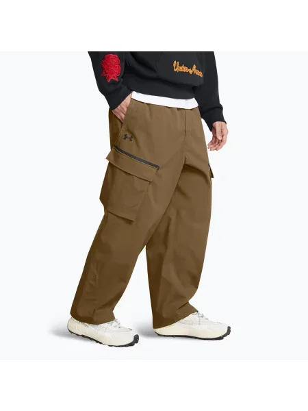 Pantaloni Under Armour Unstoppable Utility Cargo pentru bărbați coyote/negru negru