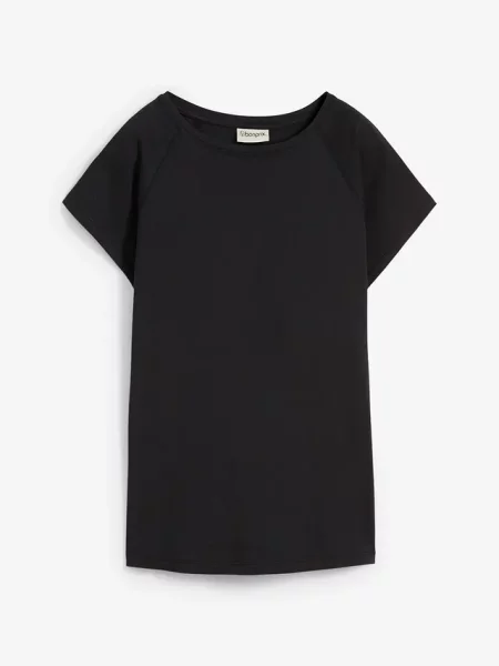 T-shirt z czystej bawełny organicznej czarna
