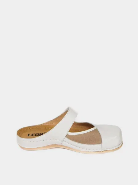 Кожаные сабо Leon белые