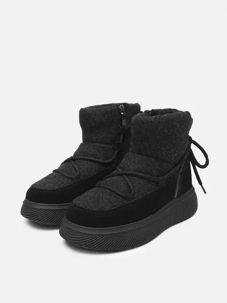 Кожаные дутики Yuki черные