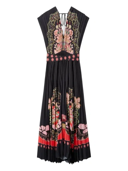Rochie maxi La Doublej cu model floral cu imagine de costum negru