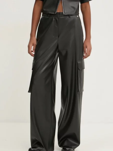 HUGO spodnie fason cargo high waist czarny