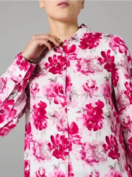 Сорочка з квітковим принтом різнобарвний