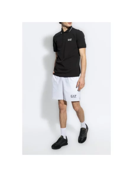 Koszulka polo o kroju regular fit z nadrukiem z logo Ea7 Emporio Armani czarna