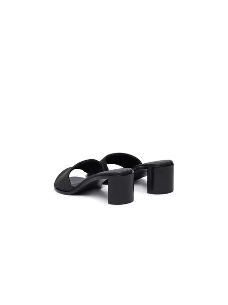 Natikači Calvin Klein Block Heel Sandal Aop črna