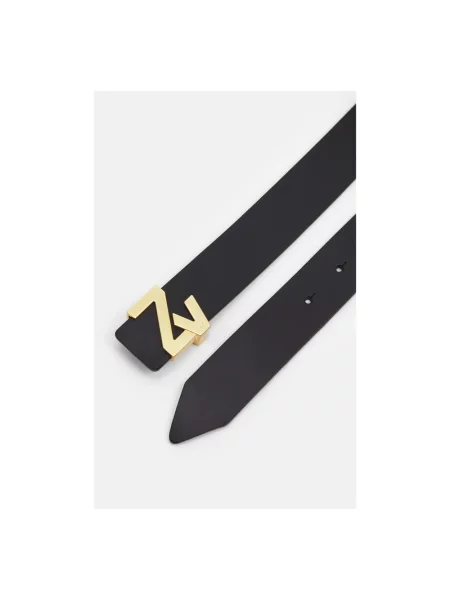 Pasek Zadig&voltaire skórzany z logo czarny