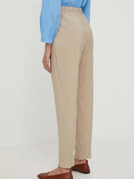Kalhoty Emporio Armani fason cargo high waist béžová