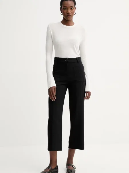 Штани Sessun прямі висока посадка чорний